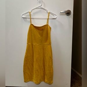 Yellow velvet dress